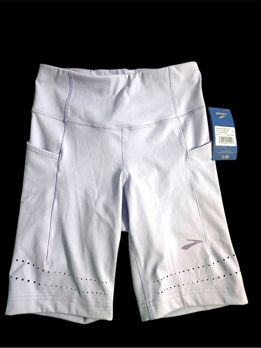 NWT Brooks violet dash running Shorts with Side Pockets size S